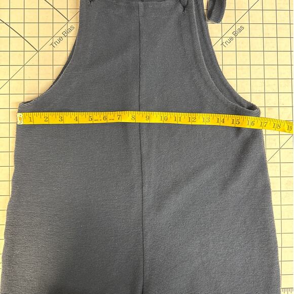 Madewell Texture Thread Navy Blue Cotton Wide Leg Tie Overall Romper Women Small - Picture 8 of 10